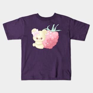 Raspberry Cutie Bear Kids T-Shirt